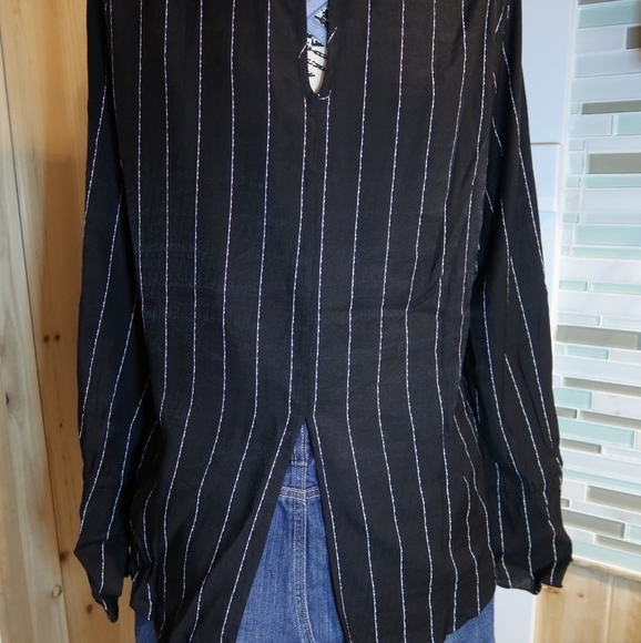 Bell Sleeve Pin Stripe Blouse - Picture 7 of 8